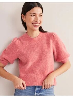 BOGO! Boden Fluffy Puff Short Sleeve Sweater Rose Pink Size Small